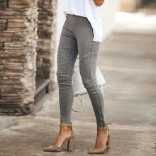 High Waist Stretch Full Pants Women Striped Casual Pencil Trousers For Lady Spring Spain Skinny Wrap Hip Bottoms