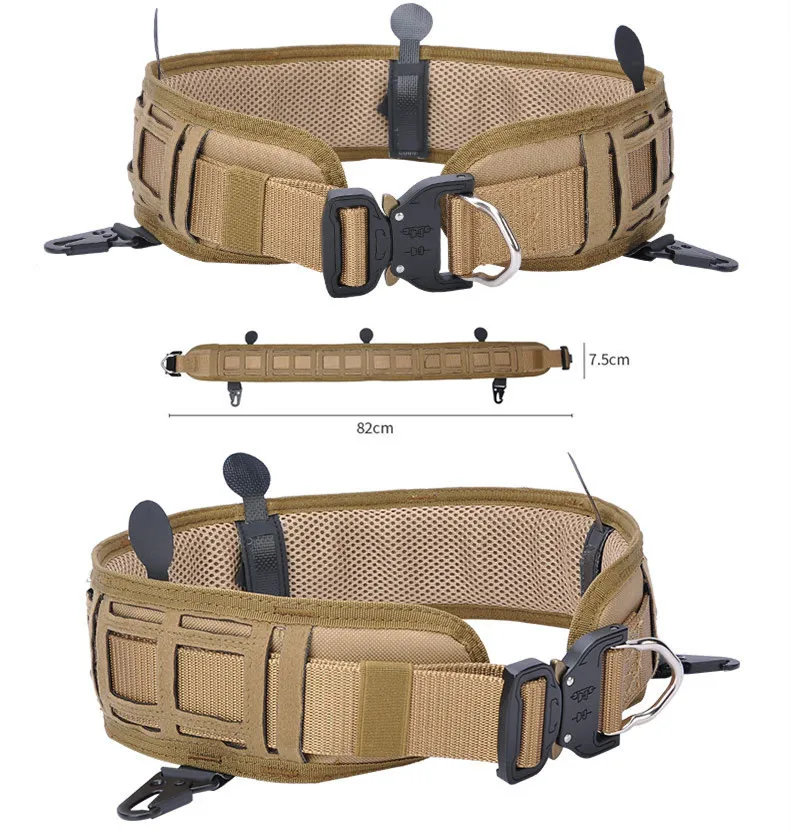

Military Airsoft Adjustable Tactical Belt Men Padded Molle Waist Belt Quick Release Combat Army Battle Hunting Belt Cummerbunds