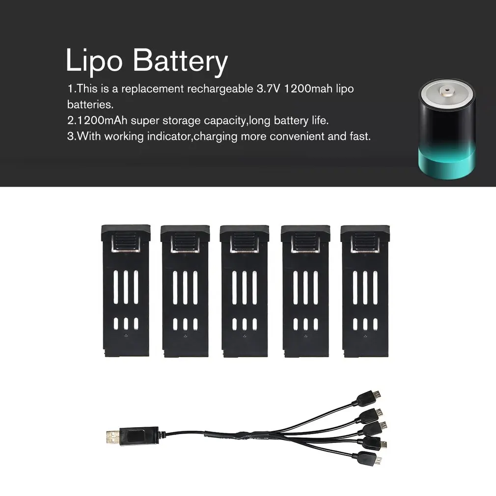 3 шт 3,7 V 1200mAh Lipo батарея с кабелем зарядные устройства для E58 JY019 RC Дрон запасные части заменить перезаряжаемые батареи