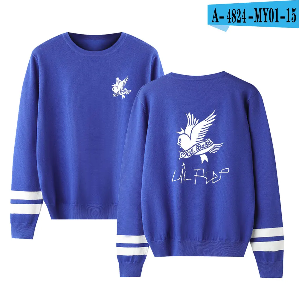 blue Lil Открытый свитер с круглым вырезом трикотажная одежда осенний Повседневный свитер унисекс высокого качества уличные пуловеры модный свитер с принтом - Цвет: blue