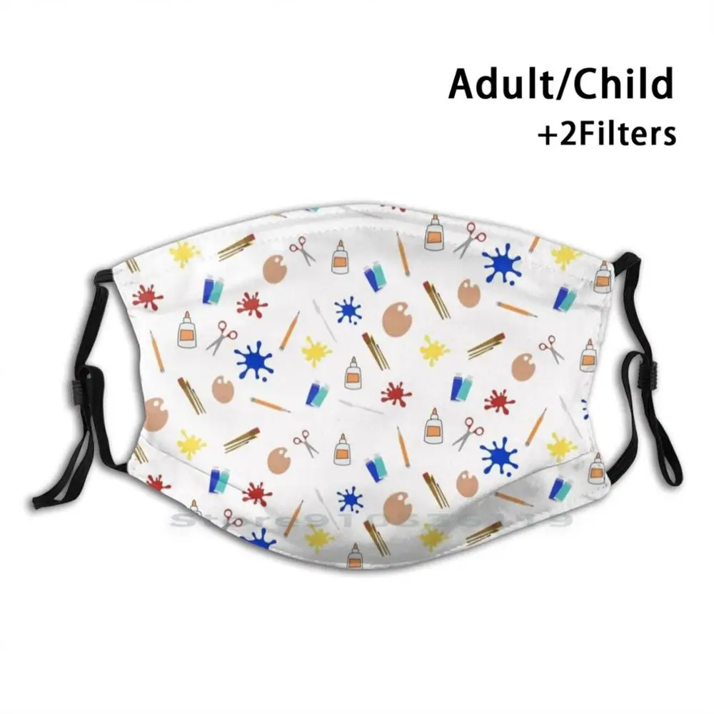 Art Teacher Polka Dots Back To School Fun Supplies With White Background Cute Print Reusable Mask Pm2.5 Filter Face Kids | Аксессуары
