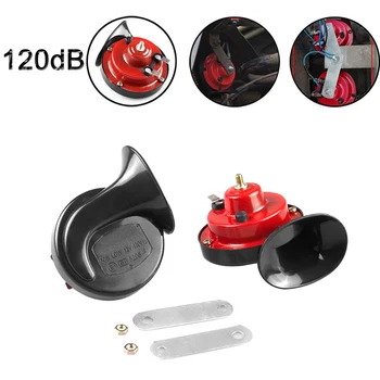 

1 Pair Snail Cry Air Horn Super Loud Snail Horn 12V 120DB Red Air Speaker Car Air Horn Signal Dual-tone Electric Siren Horn