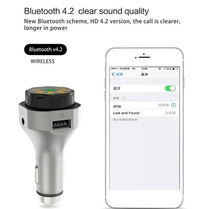 AP06 Bluetooth fm-передатчик Handsfree автомобильный комплект MP3-плеер USB зарядное устройство