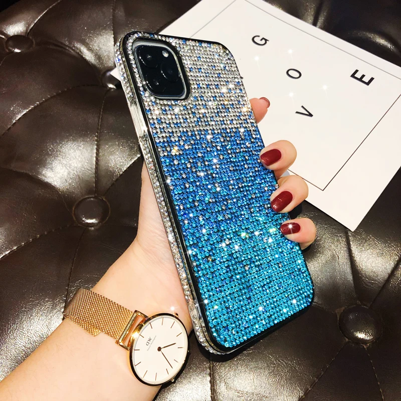 Для Apple iphone 11 чехол Роскошный Полный Алмазный блеск градиент защитный чехол для iphone 11 Pro Max iphone 11 11Pro