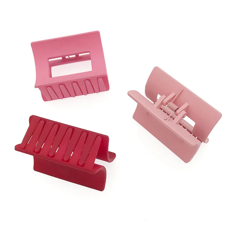 6 Colors Large Size Scrub Hollow Hair Crab Clamps Simple Rectangle Women Acrylic Hair Styling Clips Headwear Hair Accessories