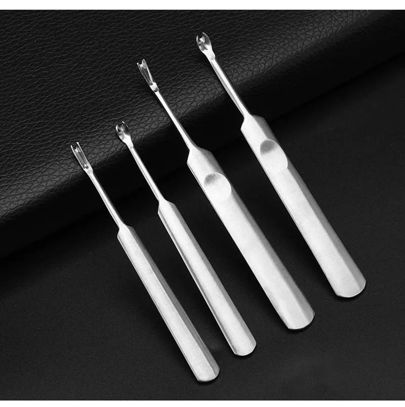Two Type Stainless Steel Cuticle Pusher Trimmer Remover Pedicure Manicure Nail Art Tools 11cm