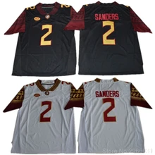 Майка для колледжа Florida State Deion Sanders 2, черно-красная, белая, сшитая, размер S-3XL