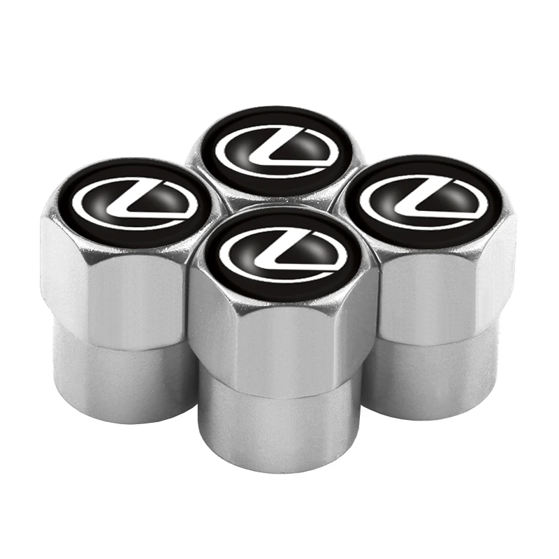 Silver 4 шт. новые автомобильные спортивные колесная шина запчасти Стволовые колпачки для Lexus RX 300 330 IS 250 300 GX UX 200 NX LX LS GS ES CT200h аксессуары - Название цвета: Silver
