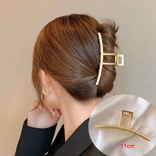 AWAYTR Rhinestone Metal Hair Claw Crab Clip For Women Girls Shiny Barrette Hairpin Crystal Pearl Hair Accessories Jewelry Gift 0350i-11cm