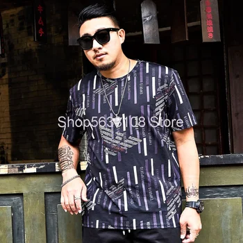 

Short Sleeve T1039 Fat Man Big Size Men's Wear Leisure Big Flower Clothes Clothing Plus Fat Fat Man