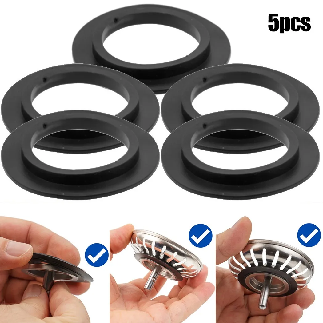 5Pcs Rubber Seal Washer Gasket For Franke Basket Strainer Plug For 78 79 80 82 83mm Bathroom Sink Accessories 5pcs washer gasket rubber seal 78 83mm washer gasket for franke basket strainer black rubber flat washer gasket