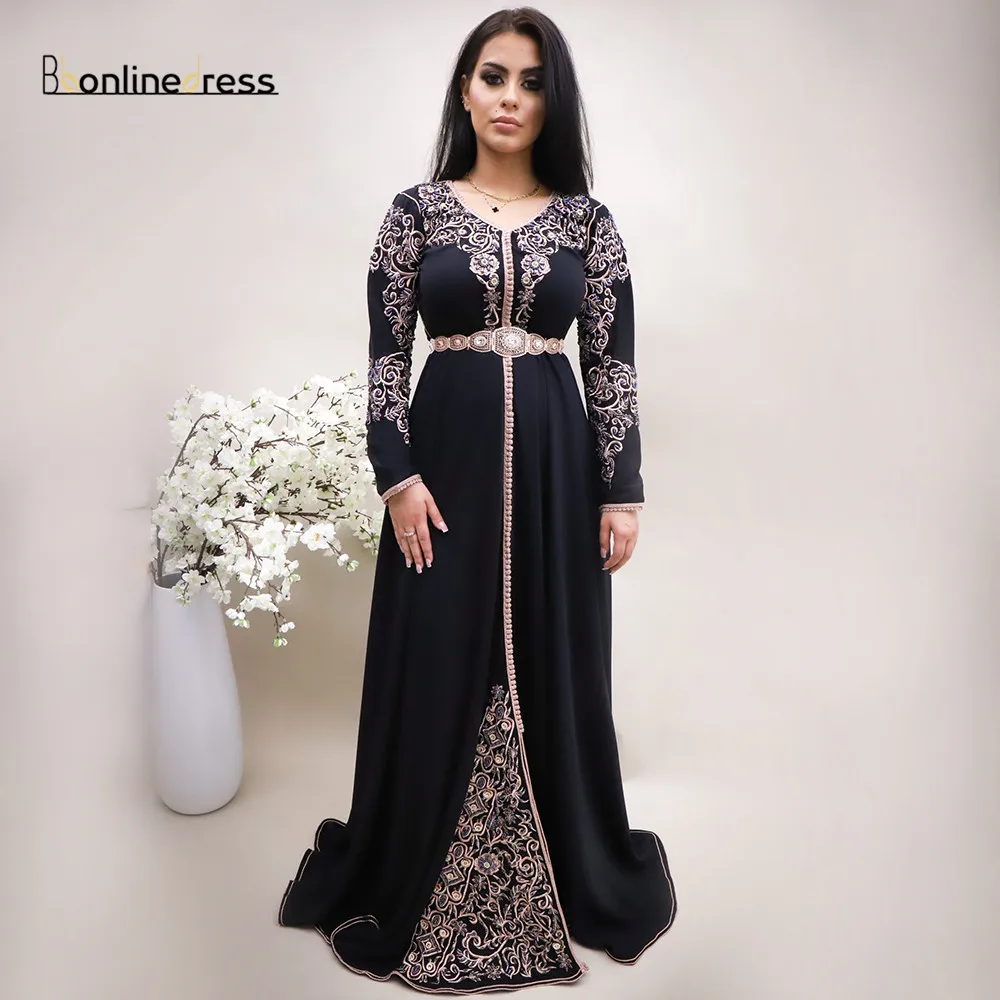 Bbonlinedress марокканские вечерние платья 2020 с вышивкой Caftan арабское праздничное