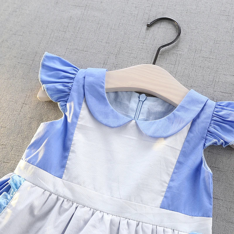 Детский летний костюм Алисы принцессы для девочек детское платье с короткими рукавами для девочек, фартук Лолита костюм-косплей горничной