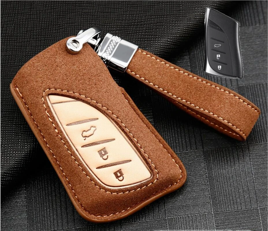 B key brown Замшевый кожаный чехол для ключей для Lexus NX GS RX IS ES GX LX RC 200 250 350 LS 450H 300H ES300h ES350 ES200 ES260 LS350 LS50 - Название цвета: B key brown