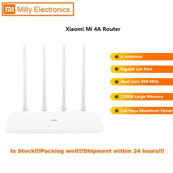 

Xiaomi Mi 4A Router Gigabit Edition 2.4GHz 5GHz WiFi 16MB ROM 128MB DDR3 High Gain 4 Antenna Remote APP Control Support IPv6