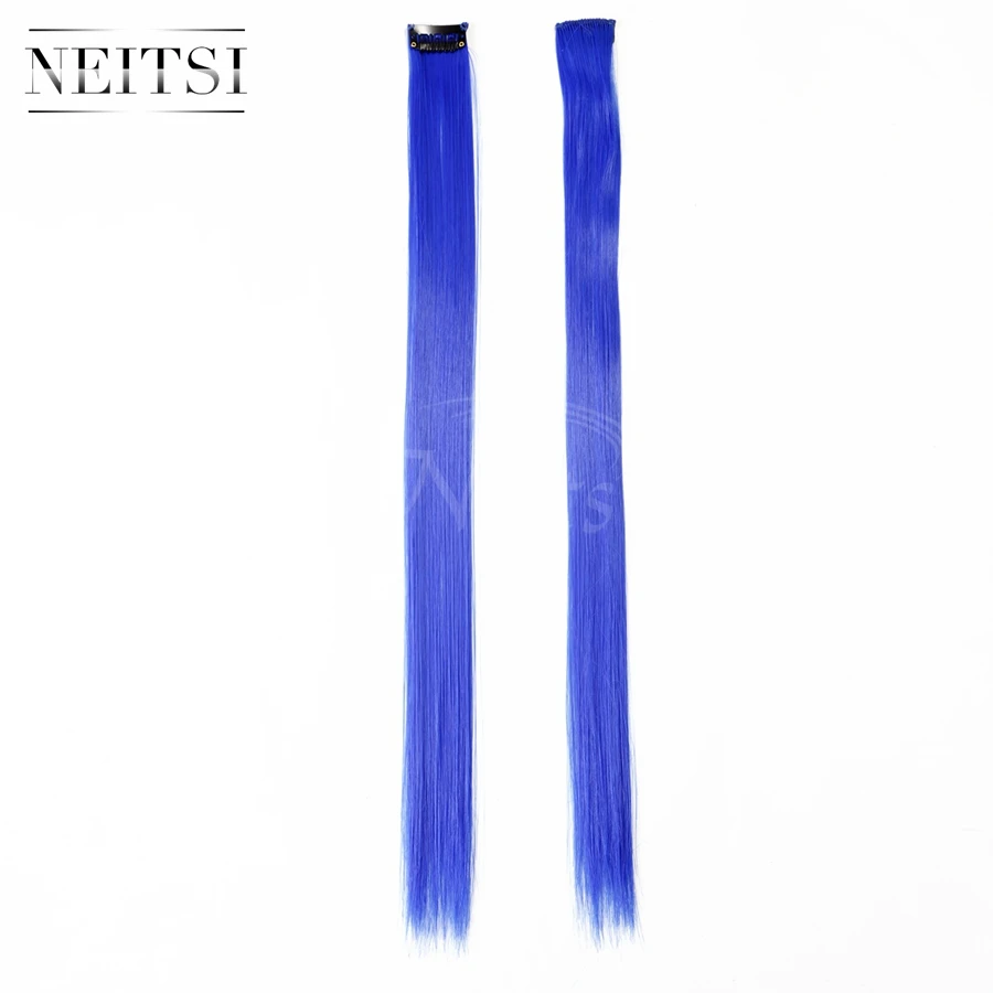 Neitsi 20 ''2 шт./упак. Синтетические прямые длинные одиночные накладные волосы Омбре шиньон на зажиме в человеческом# TF2517 цвет волоски штук