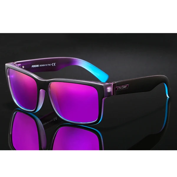KDEAM regamp спортивные мужские солнцезащитные очки поляризованные крутые цветные подходящие Квадратные Солнцезащитные очки для вождения на открытом воздухе фотохромные УФ-очки - Цвет линз: C6 Purple Mirror