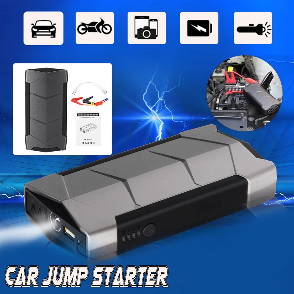 Tanie 12V 99900mAh Mini przenośny do samochodu akumulator rozruchowy USB ładowarka awaryjny powerbank SOS LED latarka na urządzenie zapłonowe