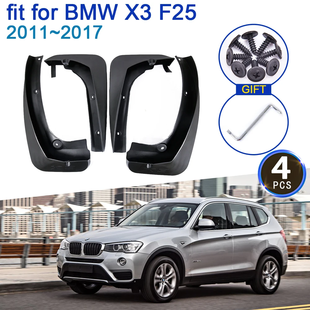 For BMW X3 F25 2011~2017 Car Mudflap 4x Mudguards Fender Styling Accessories New Upgrade Mud Guard Flap Splash Protection | Автомобили и
