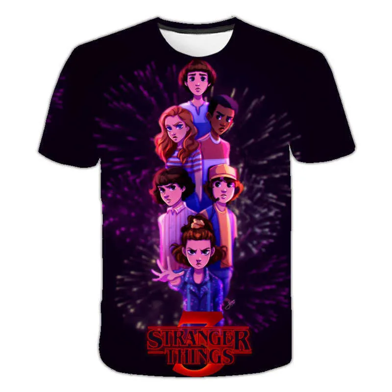 Stranger Things season 3 T Shirt Girl Upside Down Tshirt Eleven Girls Graphic Grunge T-shirt Teen Tee Shirts Children Clothing