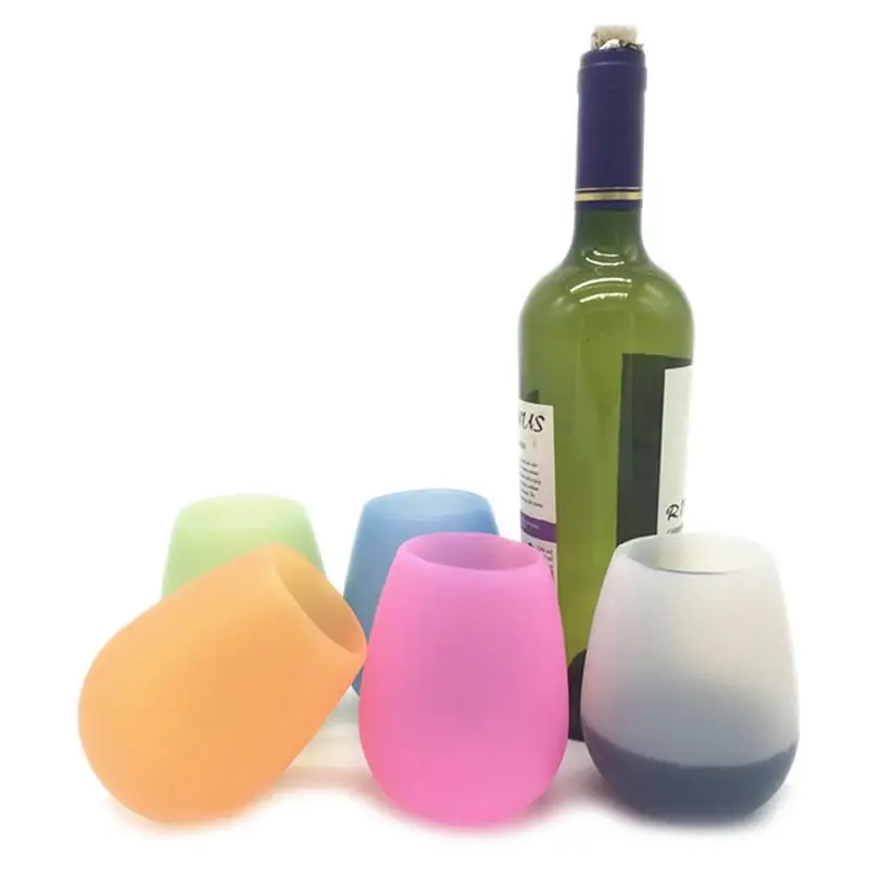 Silicone Red Wine Glass Portable Red Wine Bottle Eco-friendly Anti-fall Anti-skid Water Cup Folding Colorful Beer Container