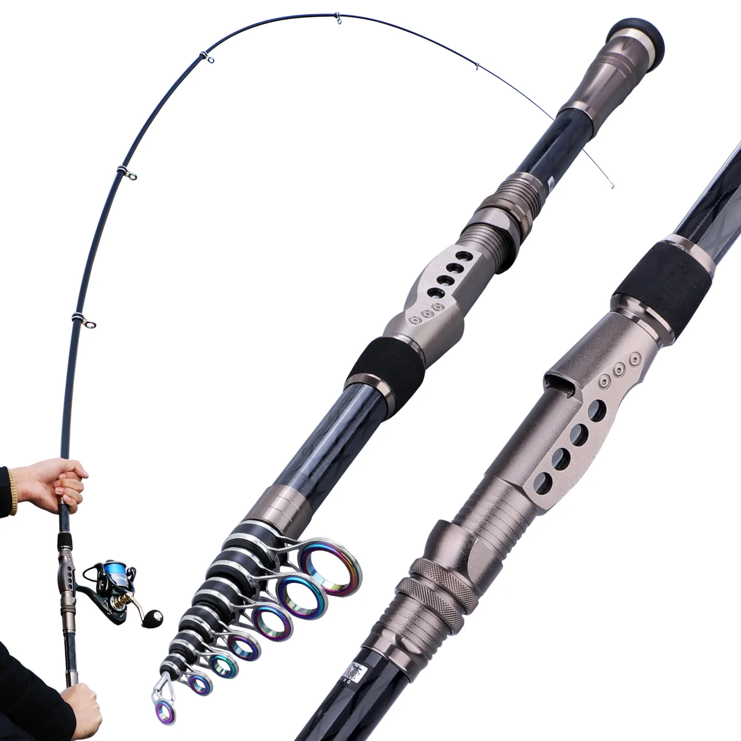 Sougayilang 1.8-3.6m Telescopic Fishing Rods UltraLight Carbon Fiber