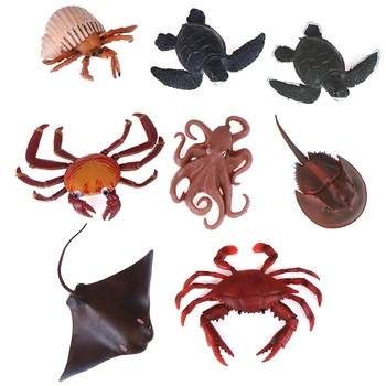 

Sea Lifes Animals Models Figures Figurines Toys Simulation Hermit Crab Skate Horseshoe Octopus Sea Turtles Gift For Kid