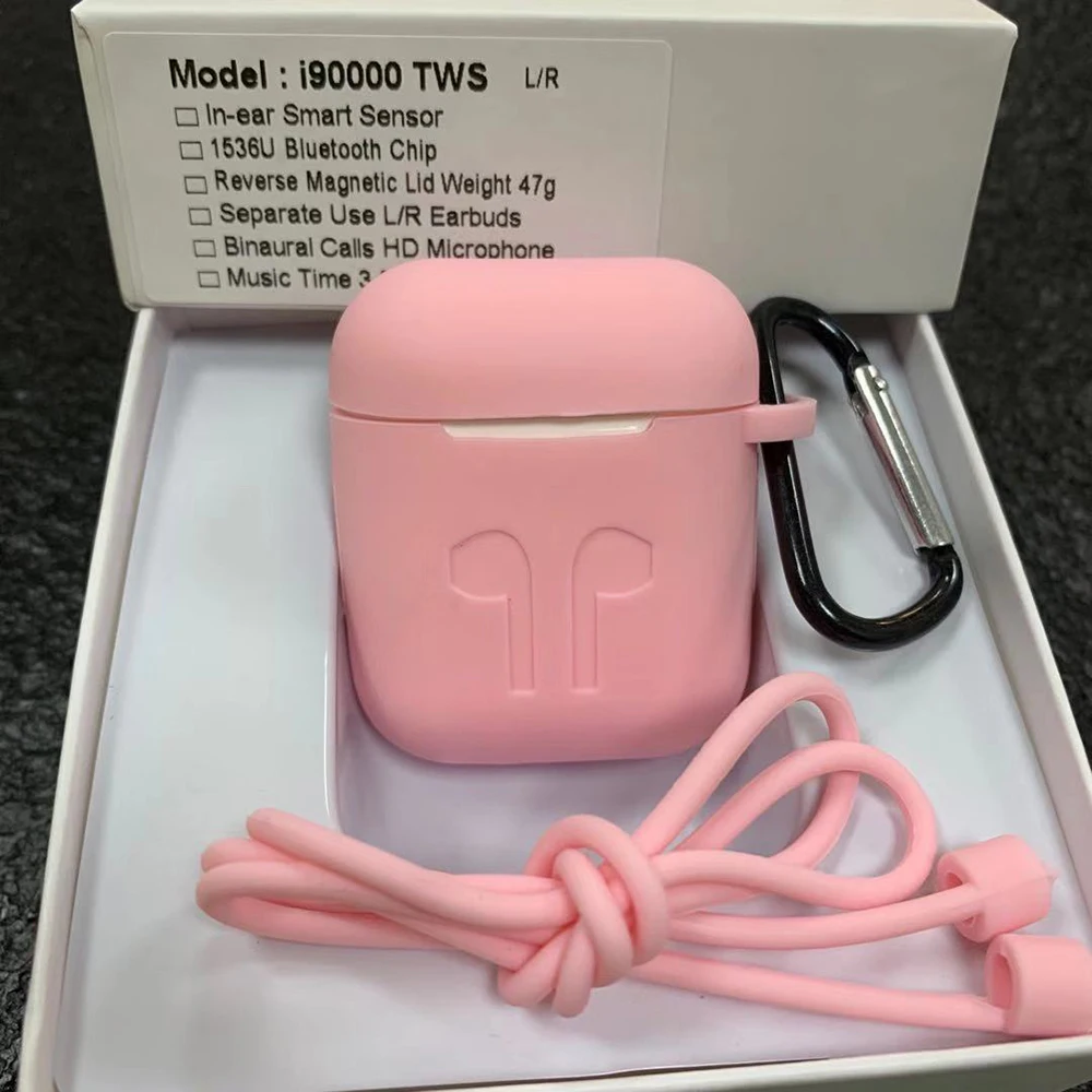 i90000-pink-kits I90000 наушники-вкладыши TWS с 1:1 копия Aire2 Беспроводная гарнитура Bluetooth Смарт-Датчик 1536u i90000tws PK H1 W1chip i100 i200 i5000 i1000 i2000tws - Цвет: i90000-pink-kits