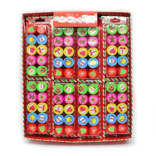 10 Packs Of Christmas Stamps Christmas Stamps Children's Craft Kids Craft Stamp Children's Seal Christmas Ink Stamp 6