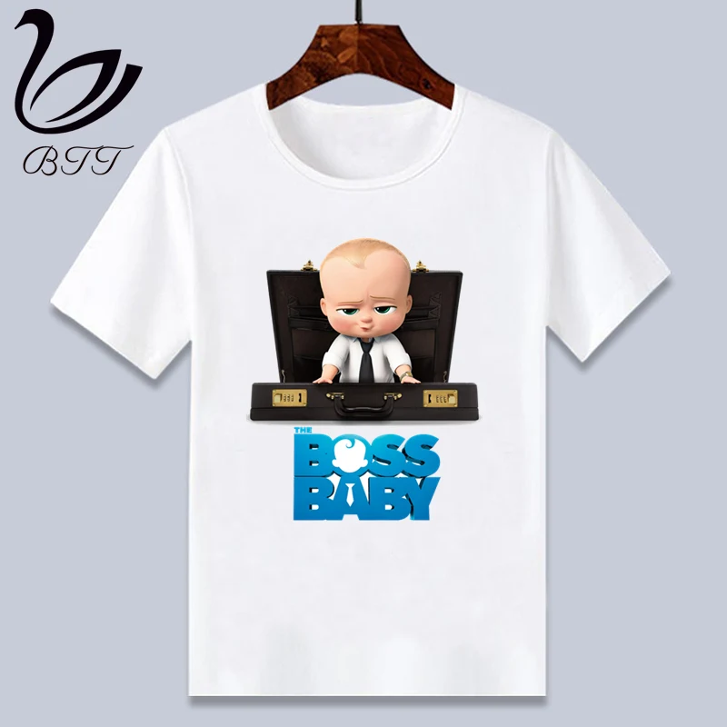 Забавная футболка для мальчиков с героями мультфильма «Boss Baby»; Футболка с принтом; дизайнерские Детские футболки; детская одежда с короткими рукавами