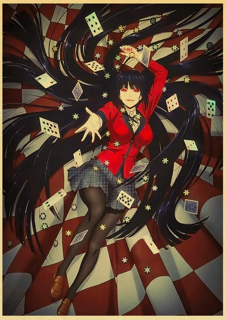 Anime jabami yumeko kakegurui gambaling escola cartazes de parede