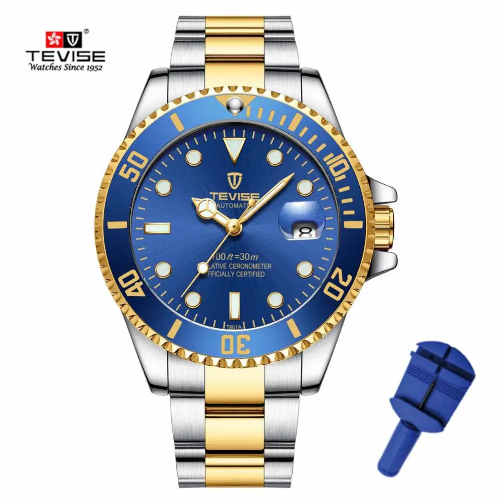 Color 9 TEVISE функциональные часы из нержавеющей стали повседневные мужские автоматические наручные часы лучший бренд Роскошные спортивные мужские часы - Цвет: Color 9
