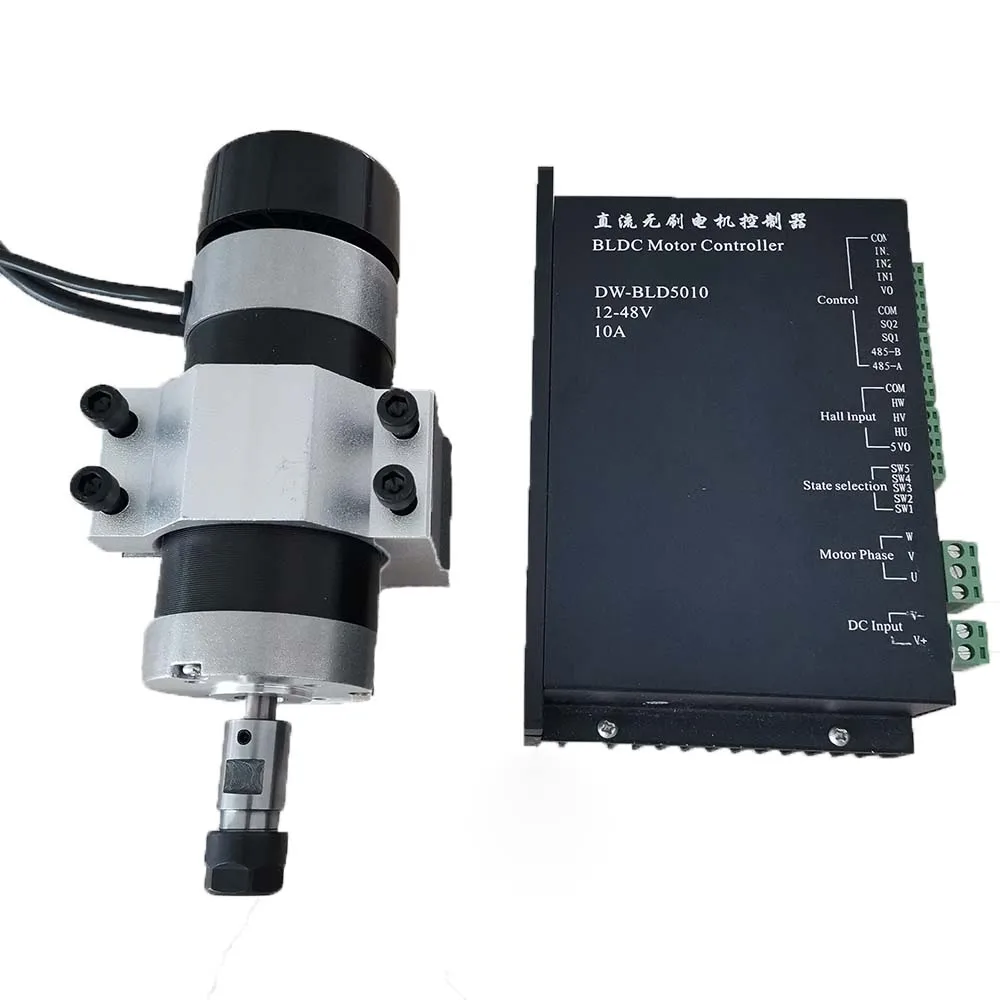 500w ER11 Kit 500 Вт бесщеточный шпиндель ER11 ER16 DC48V мотор шпинделя резьба с вентилятором+ держатель винт+ 18-48VDC бесщеточный контроллер драйвера двигателя - Цвет: 500w ER11 Kit