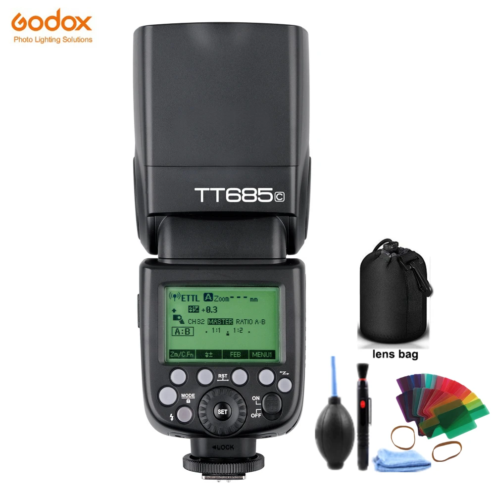 Вспышка для камеры Godox TTL 2 4 ГГц Высокая скорость 1/8000s GN60 TT685C/N/S/O/F Canon Nikon DSLR Sony Olympus