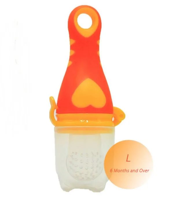 Orange L 1 шт., Детская соска в форме сердца, кормушка для фруктов, соски для кормления, безопасные детские принадлежности, соска, бутылочки - Цвет: Orange L