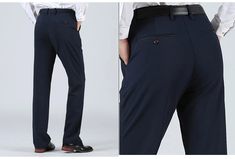 Большие размеры 48 50 52 мужские костюмные брюки прямые брюки осенние брюки для официального костюма деловые классические простые однотонные брюки 45