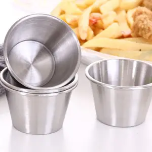 Stainless Steel Sauce Cups with Silicone Lids Reusable for Dipping Sauces  Salad Portion Cups Sauce Cups Stainless Steel wzpi - AliExpress
