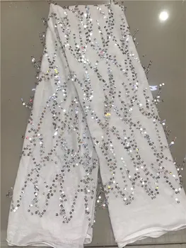 

African Velvet Lace Fabric with 3d Sequins French Lace fabric High Quality Sequins Lace Fabric for African Bridal Lace Dress J10