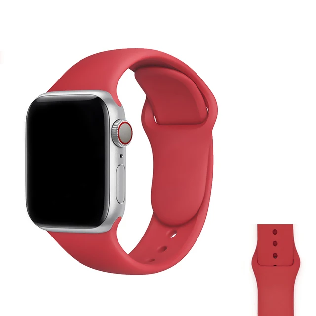 Silicone Strap For Apple Watch Band  7 41mm/45mm Series 6 SE 5 4 42mm/44mm Rubber Wristband iWatch 3 2 1 38/40mm Smart Bracelet 23