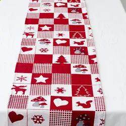 Рождественский льняной настольный флаг 35*170 см принт с рождественским лосем настольный флаг рождественские Креативные украшения