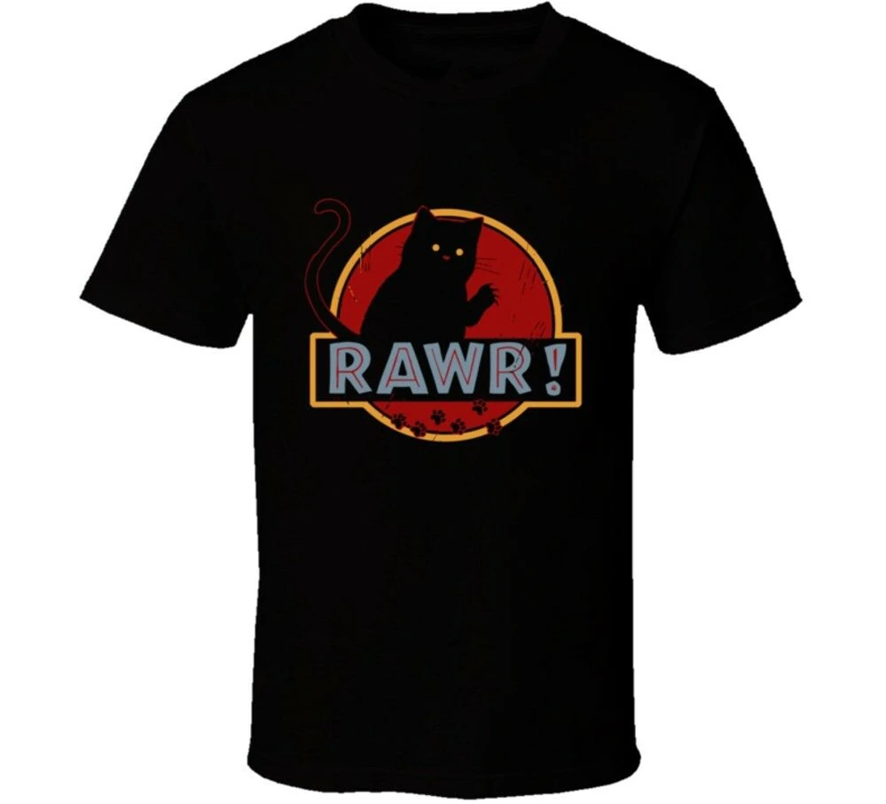 Rawr T Shirt Men Women Cat Kitten Funny Gyms Fitness Tops Tee 100% Cotton 7 colors | Мужская одежда