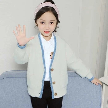 

School Teen Children Cardigan Baby Sweater Girls Clothes Knitted Toddler Kids Girls Sweaters School Long Sleeve Knitting Coats
