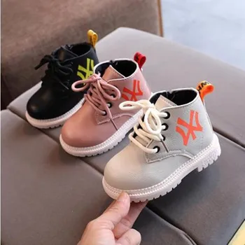 

New Children's Shoes White PU Girl's Fashion Boots Children's Martin Boots Kid Short Boots Waterproof Toddler Boots