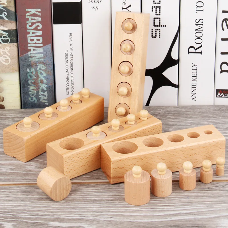 

Early Educational Teaching Aid Wood Cylinder Socket Hand-Eye Coordination Sensory Training Mathematics ENLIGHTEN Family Educatio