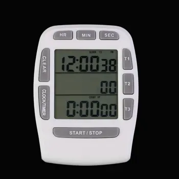 

1Pc Triple Timer Clock kitchen Cooking 3-Line Alarm LCD Digital Count Down