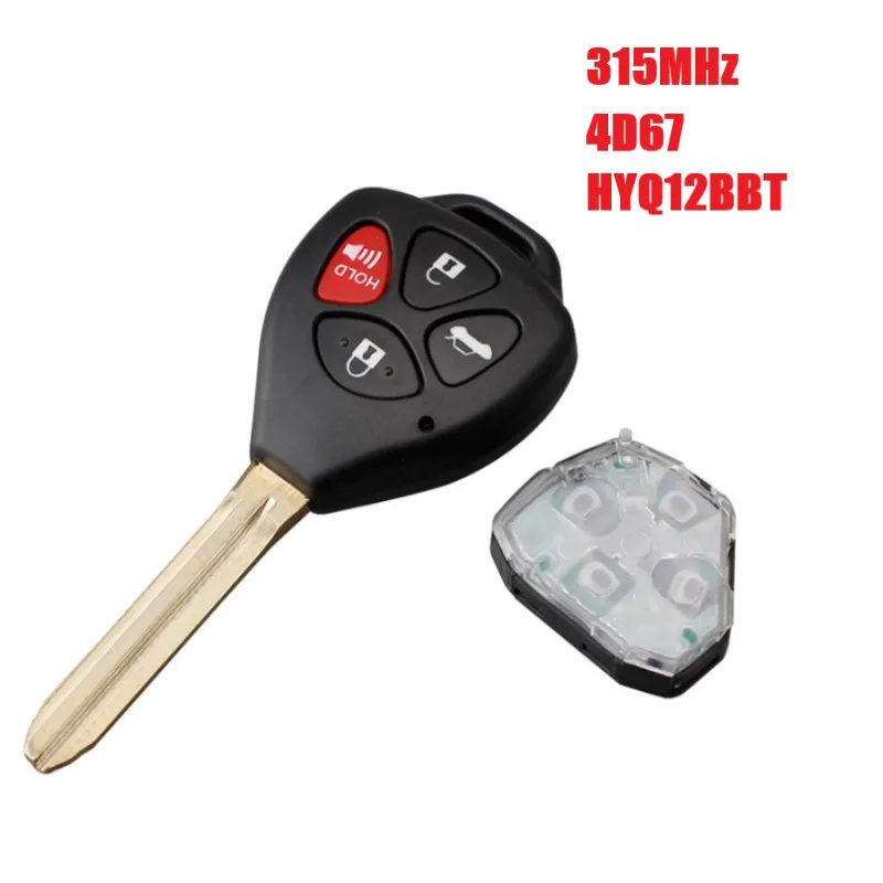 4 кнопки дистанционный ключ-брелок от машины для Toyota RAV4 2006 2007 2008 2009 2010 433 МГц 4D67 чип TOY47 лезвие режиссерский