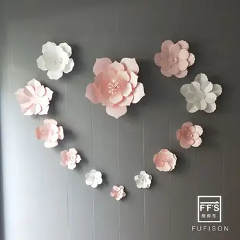

12pcs FFS SET22n# Wedding Decor Paper Flower Wall Room Decoration Party Backdrops Shopwindow decor graduation party decor