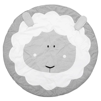 

95CM Kids Play Game Mats Round Carpet Rugs Mat Cotton Crawling Blanket Floor Carpet For Kids Room Decoration INS Baby Gifts shee