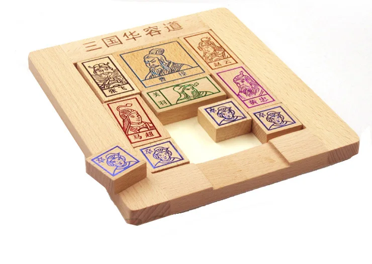Деревянные игрушки, обучающая игрушка, игрушка для взрослых, горячее тиснение, три царства Huarong, строительные блоки