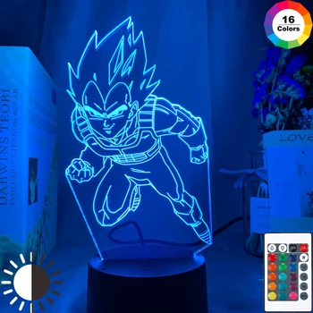

3d Lamp Dragon Ball Vegeta IV Figure Led Color Changing Nightlight for Anime Room Decor Cool Gift for Kids Bedroom Night Light
